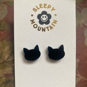 NEW black cat 🐈‍⬛ earrings *handcrafted by Sleepy Mountain*